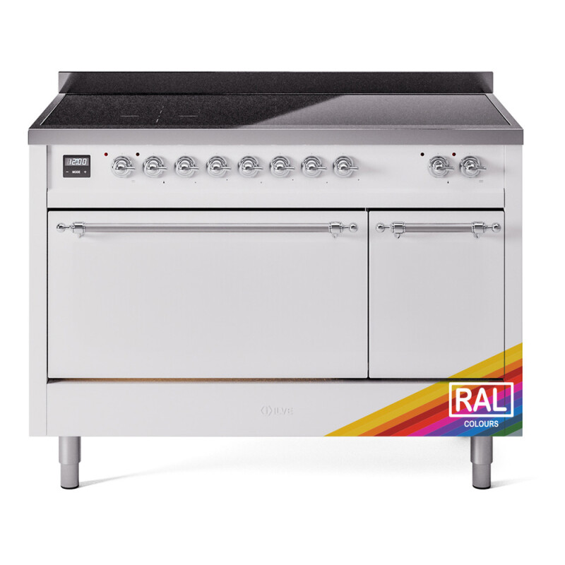 Nostalgie II 48 UPI486QNMPRAC Freestanding Electric Range Range with Induction Double Oven with Solid Door with Chrome knobs UPI486QNMPRAC