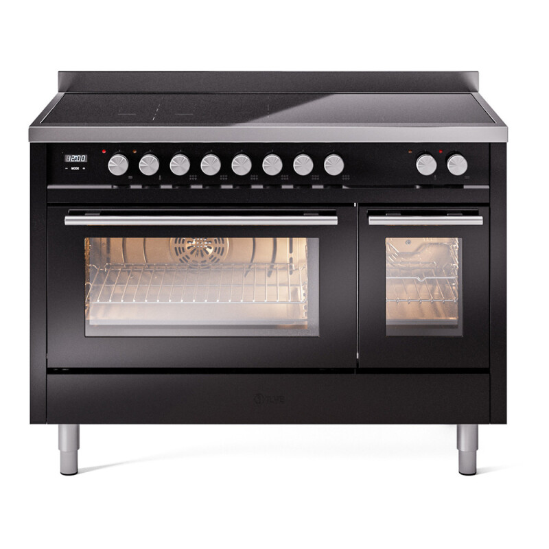 Professional Plus II 48 UPI486WMPBK Freestanding Electric Range Range with Induction Double Oven with Triple Glass Door with Stainless Steel knobs UPI486WMPBK