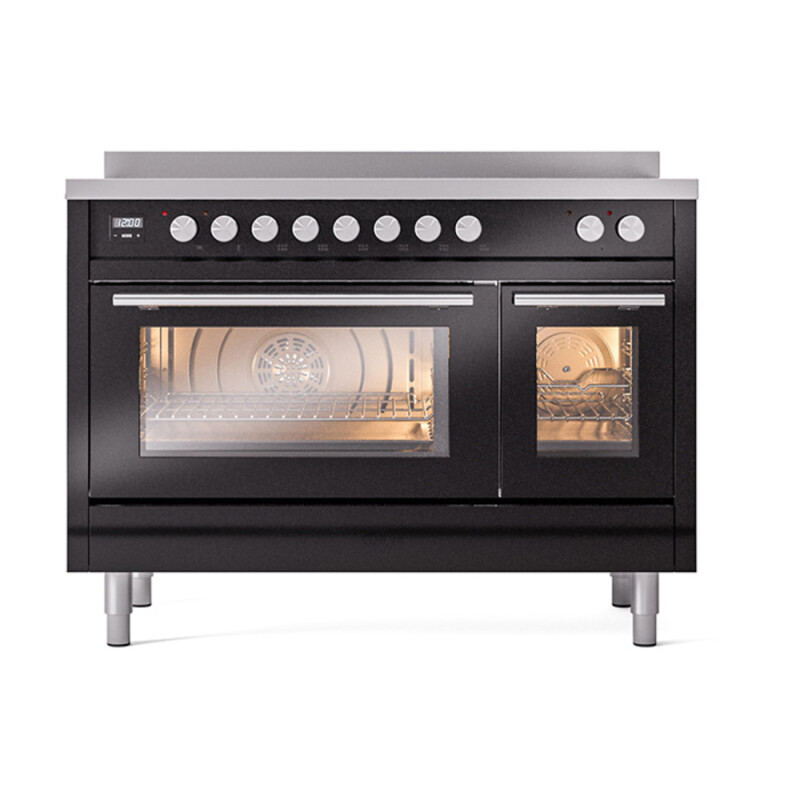 Professional Plus II 48 UPI486WMPBK Freestanding Electric Range Range with Induction Double Oven with Triple Glass Door with Stainless Steel knobs UPI486WMPBK