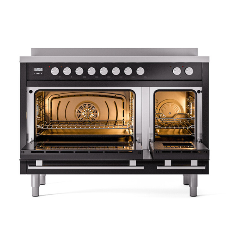 Professional Plus II 48 UPI486WMPBK Freestanding Electric Range Range with Induction Double Oven with Triple Glass Door with Stainless Steel knobs UPI486WMPBK