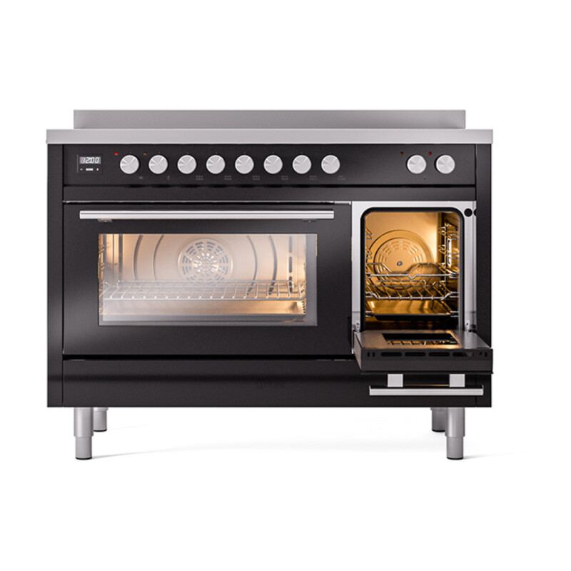 Professional Plus II 48 UPI486WMPBK Freestanding Electric Range Range with Induction Double Oven with Triple Glass Door with Stainless Steel knobs UPI486WMPBK