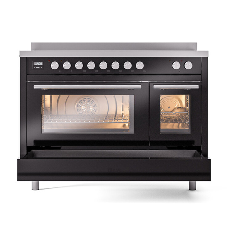 Professional Plus II 48 UPI486WMPBK Freestanding Electric Range Range with Induction Double Oven with Triple Glass Door with Stainless Steel knobs UPI486WMPBK