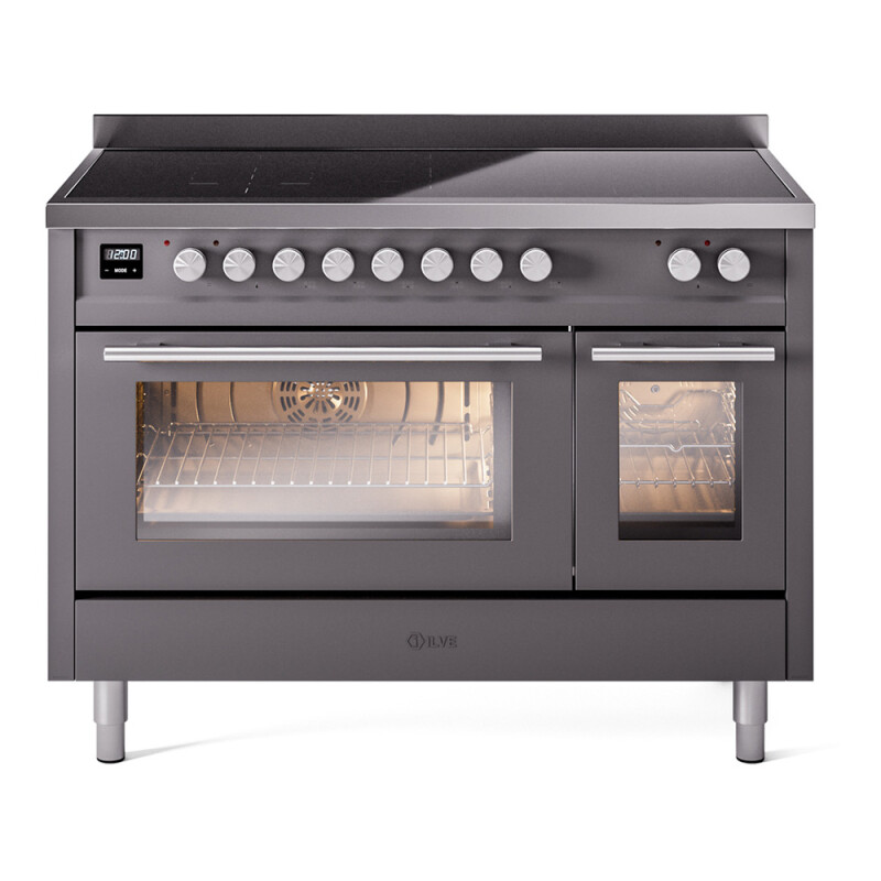 Professional Plus II 48 UPI486WMPMG Freestanding Electric Range Range with Induction Double Oven with Triple Glass Door with Stainless Steel knobs UPI486WMPMG