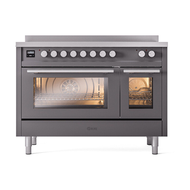 Professional Plus II 48 UPI486WMPMG Freestanding Electric Range Range with Induction Double Oven with Triple Glass Door with Stainless Steel knobs UPI486WMPMG