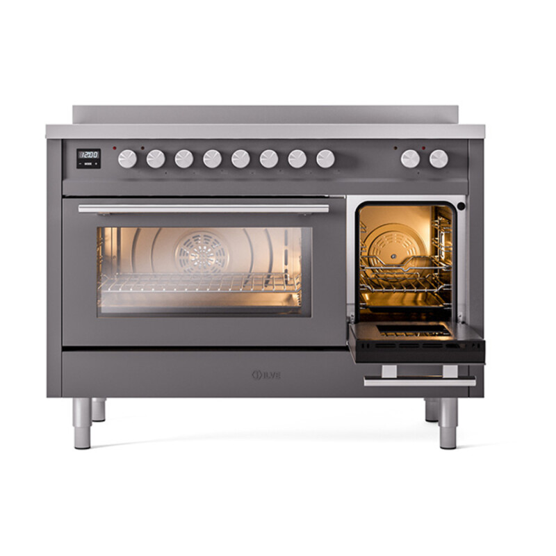 Professional Plus II 48 UPI486WMPMG Freestanding Electric Range Range with Induction Double Oven with Triple Glass Door with Stainless Steel knobs UPI486WMPMG