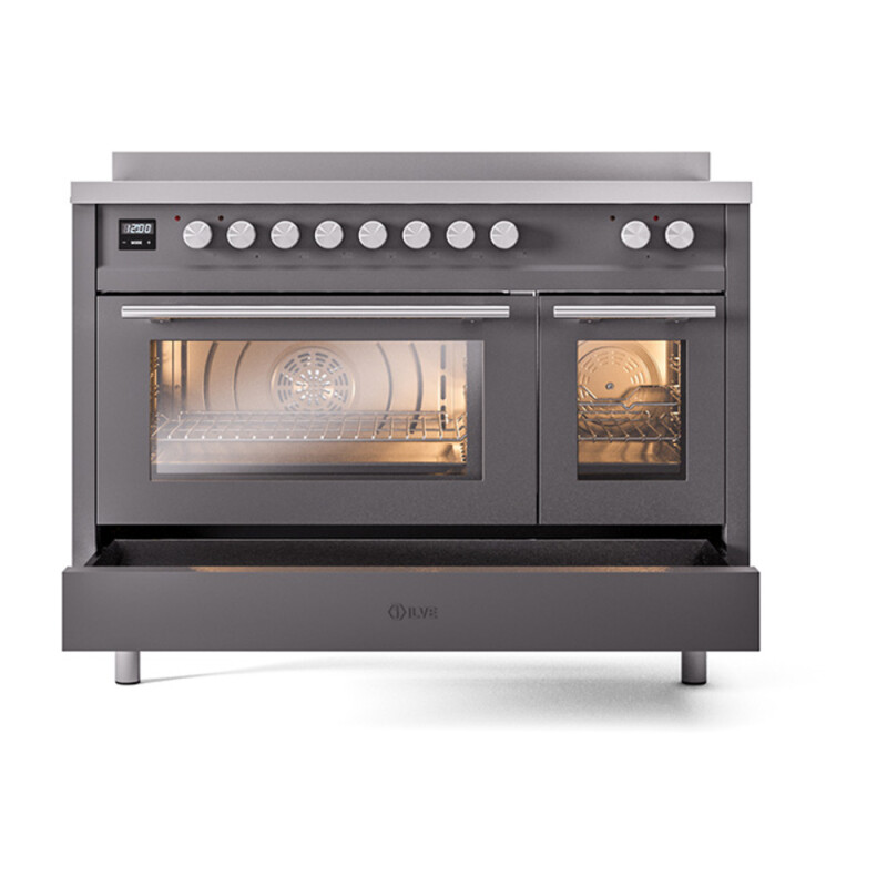Professional Plus II 48 UPI486WMPMG Freestanding Electric Range Range with Induction Double Oven with Triple Glass Door with Stainless Steel knobs UPI486WMPMG