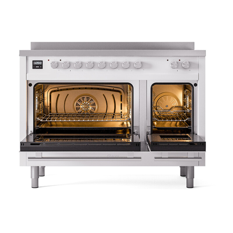 Professional Plus II 48 UPI486WMPWH Freestanding Electric Range Range with Induction Double Oven with Triple Glass Door with Stainless Steel knobs UPI486WMPWH