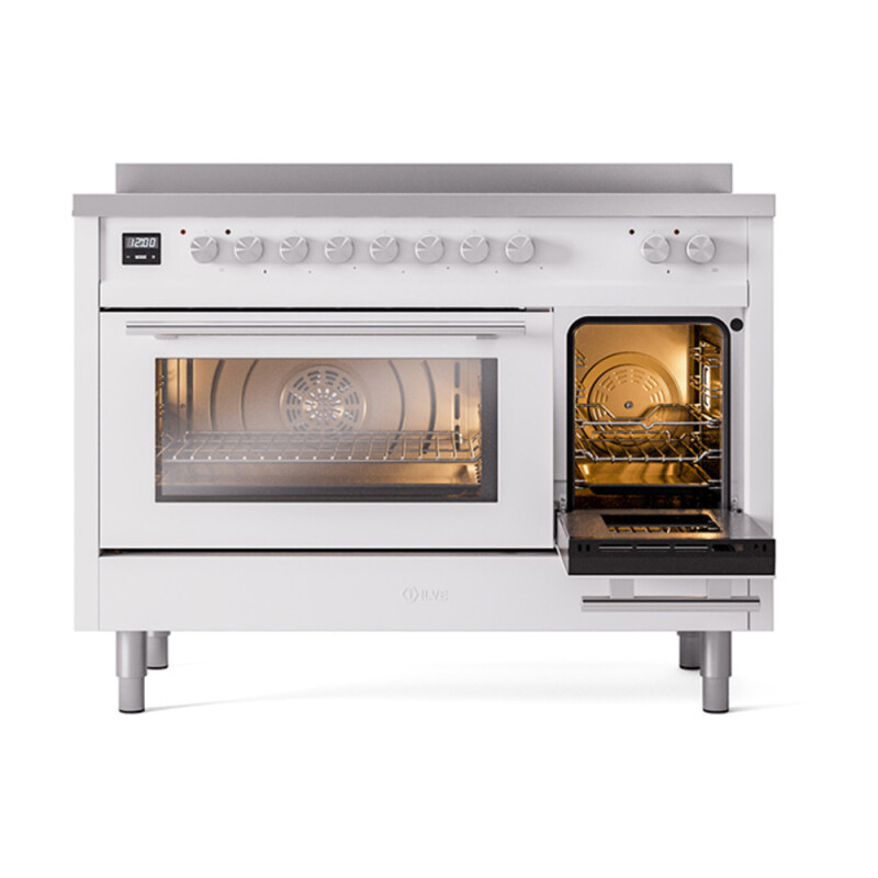Professional Plus II 48 UPI486WMPWH Freestanding Electric Range Range with Induction Double Oven with Triple Glass Door with Stainless Steel knobs UPI486WMPWH