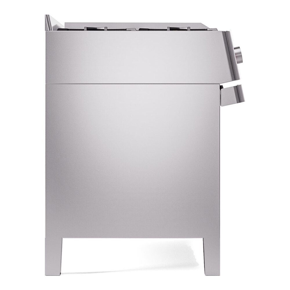 Panoramagic 48 UPM12FDS3SS Freestanding Dual Fuel Range with 8 Sealed Burners with Griddle Double Oven with Triple Glass Door with Satin knobs UPM12FDS3SSLP