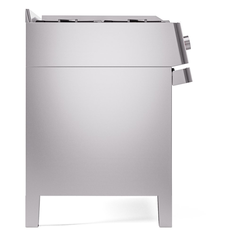 Panoramagic 48 UPM12FDS3SS Freestanding Dual Fuel Range with 8 Sealed Burners with Griddle Double Oven with Triple Glass Door with Satin knobs UPM12FDS3SS