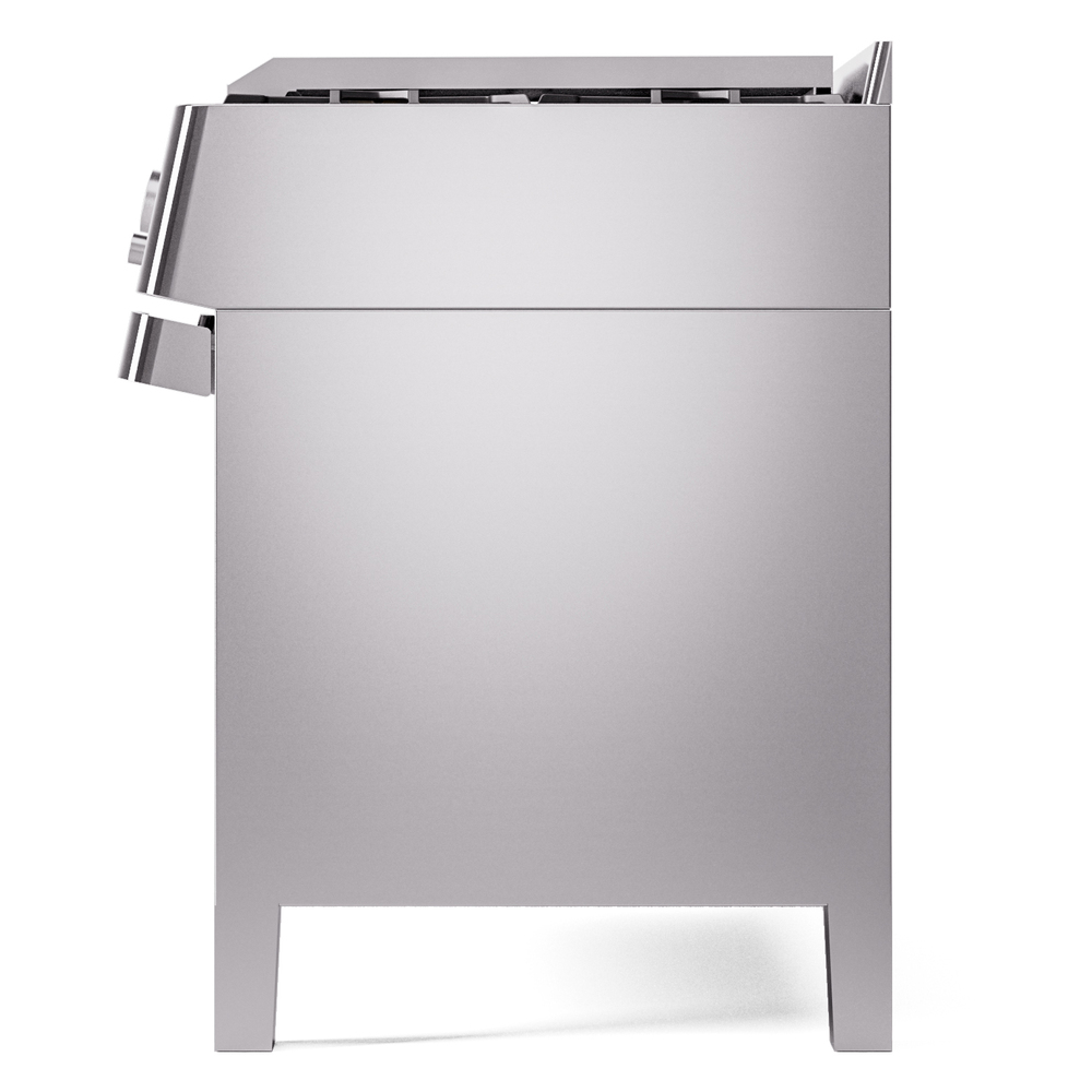 Panoramagic 48 UPM12FDS3SS Freestanding Dual Fuel Range with 8 Sealed Burners with Griddle Double Oven with Triple Glass Door with Satin knobs UPM12FDS3SS