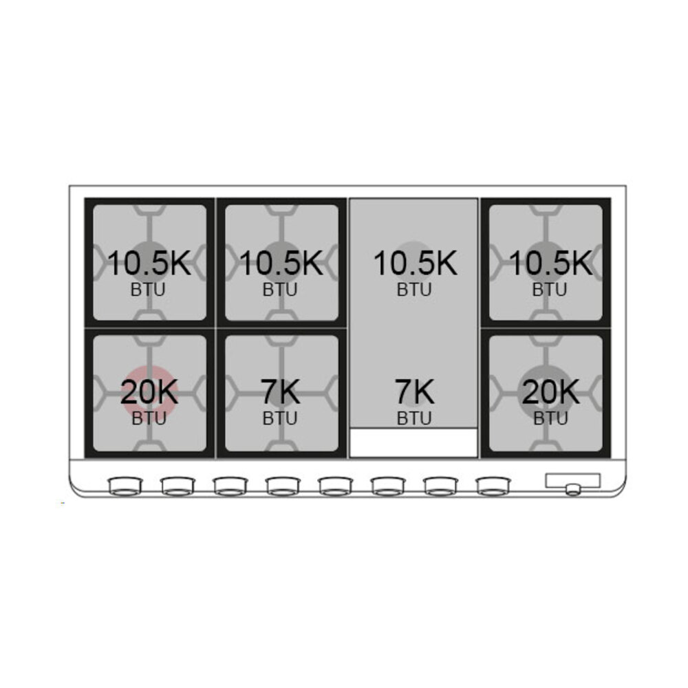 Panoramagic 48 UPM12FDS3SS Freestanding Dual Fuel Range with 8 Sealed Burners with Griddle Double Oven with Triple Glass Door with Satin knobs UPM12FDS3SS