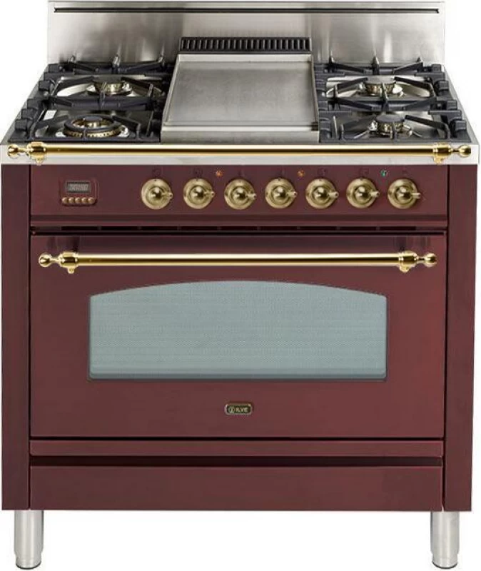 Nostalgie Series 36" Liquid Propane Freestanding Range UPN90FDVGGRBLP
