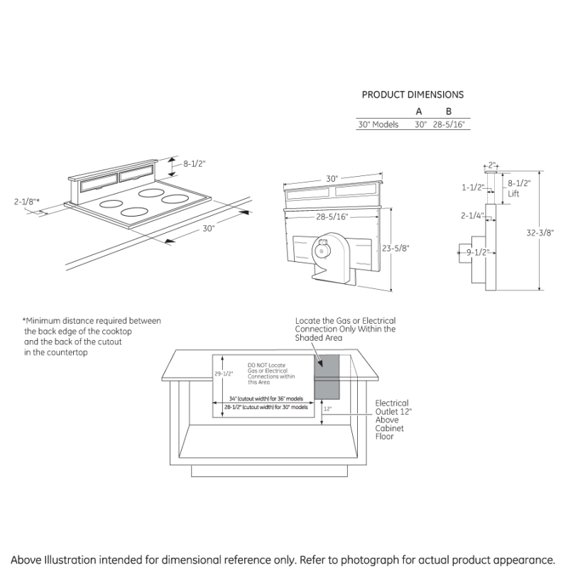Universal 30" Telescopic Downdraft System UVB30SKSS