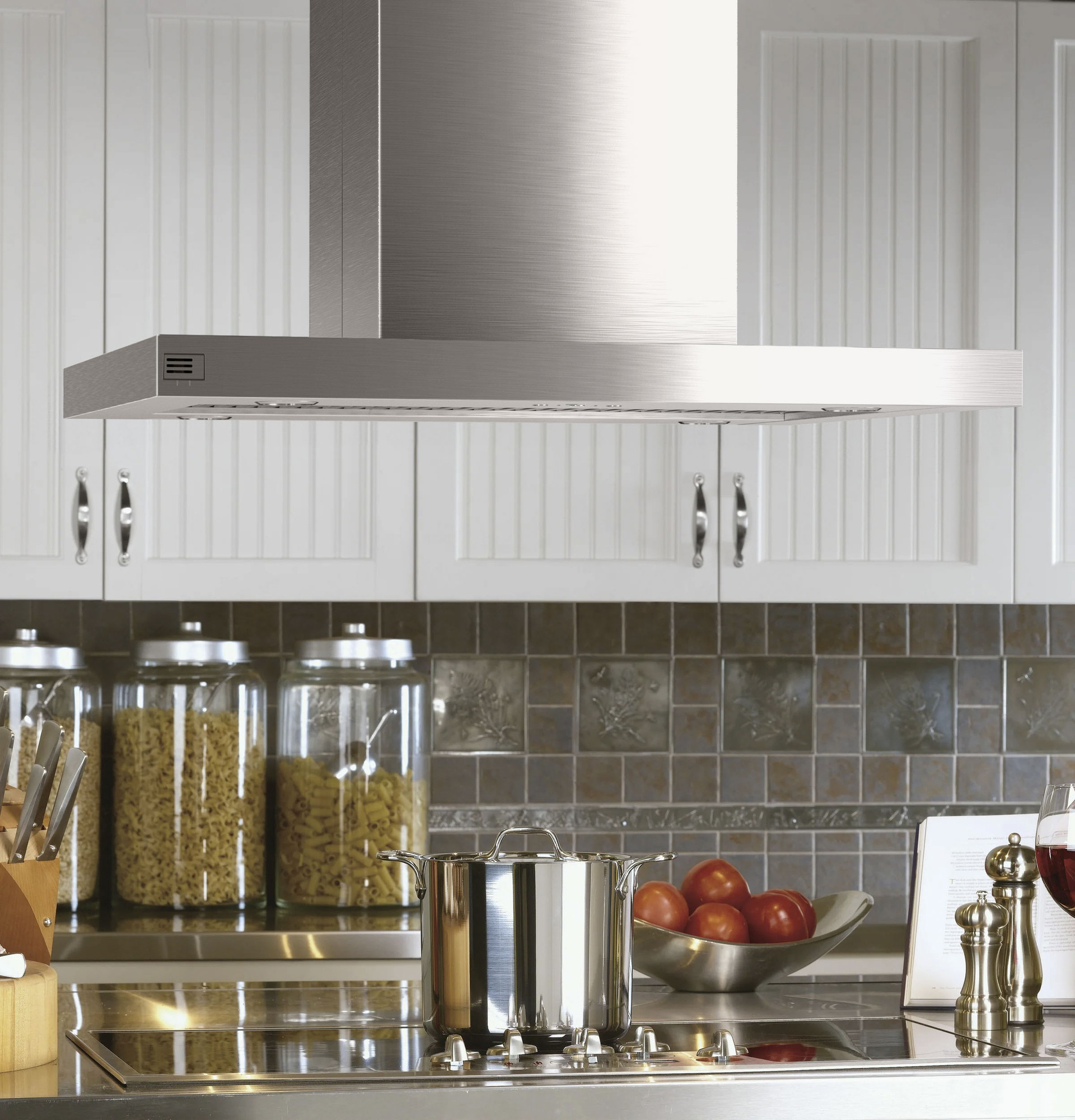 36" Designer Island-mount Chimney Vent Hood With Clean Air Sensors UVI1036SRSS
