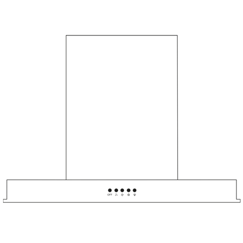 24" Chimney Vent With Tempered Glass UVW7241SNSS