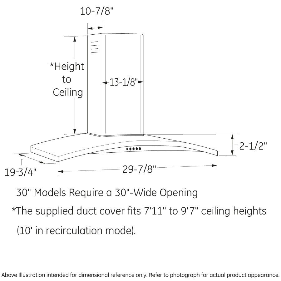 30" Wall-Mount Chimney Hood view 5
