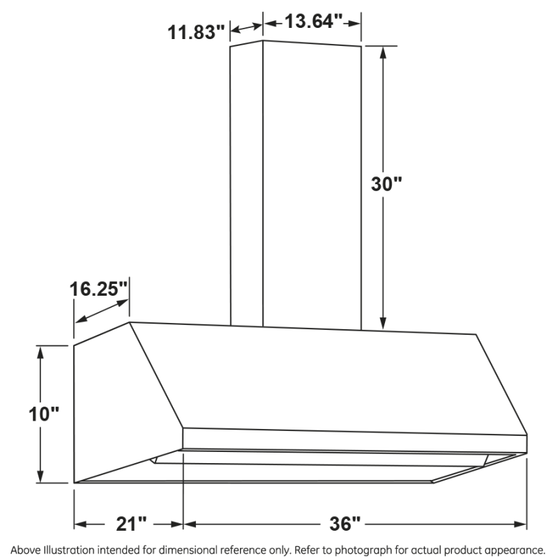 36” Designer Wall Mount Hood w/ Dimmable LED Lighting UVW8364SPSS