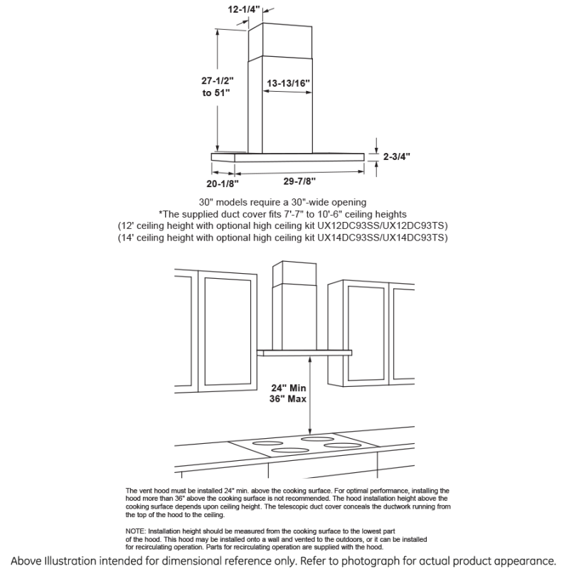 30” Smart Designer Wall Mount Hood w/ Perimeter Venting view 7