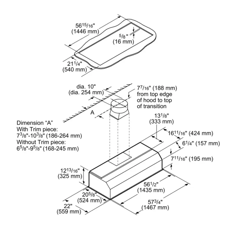 Professional Low-Profile Wall Hood VCIN60GWS