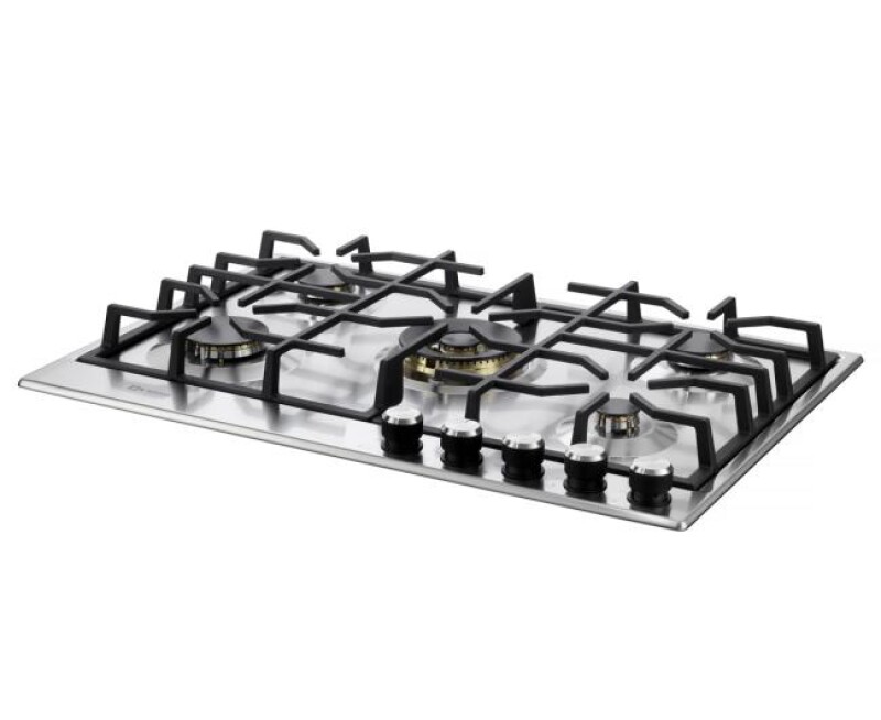 30 inch Italian-Made Gas Cooktop with 5 Brass Burners and Continuous Cast Iron Grates view 3