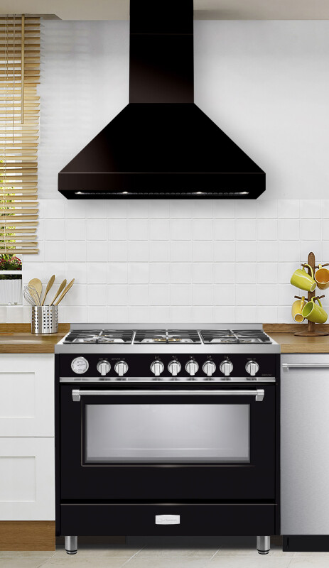 36" Designer Chimney Wall Hood- 600 CFM - 4 Speeds VECHW36GGB
