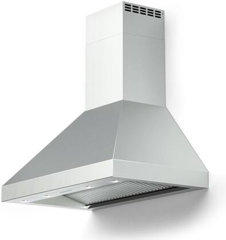 36 inch Designer Chimney Wall Hood with 600 CFM, Stainless Steel Baffle Filters, LED Lighting VECHW36GSS
