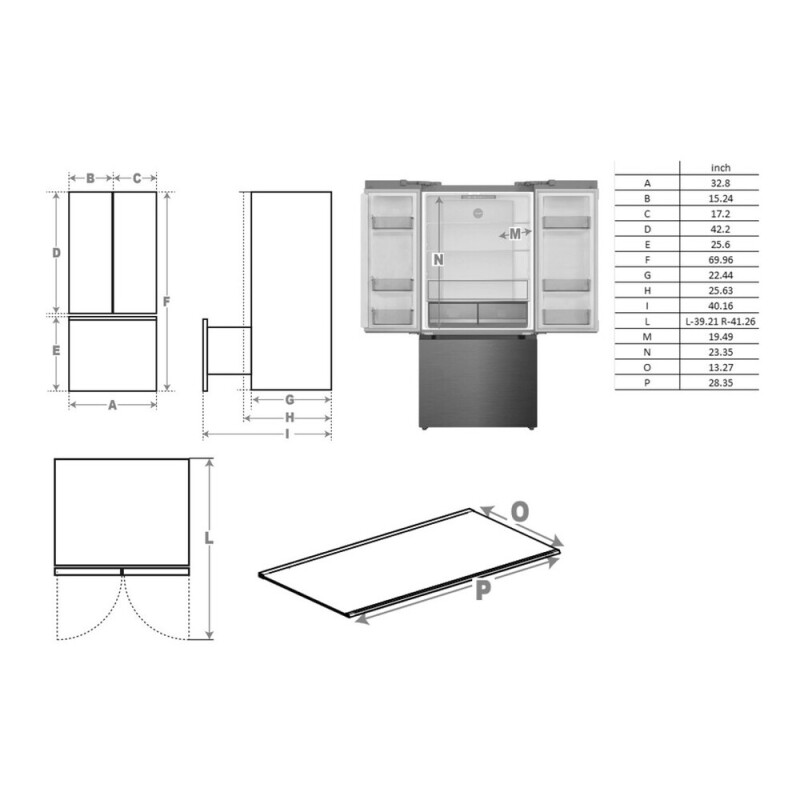 33 inch Freestanding French Door Refrigerator with 16.5 cu. ft. Capacity, Automatic Ice Maker, Recessed Handle VEFFD3316RISL