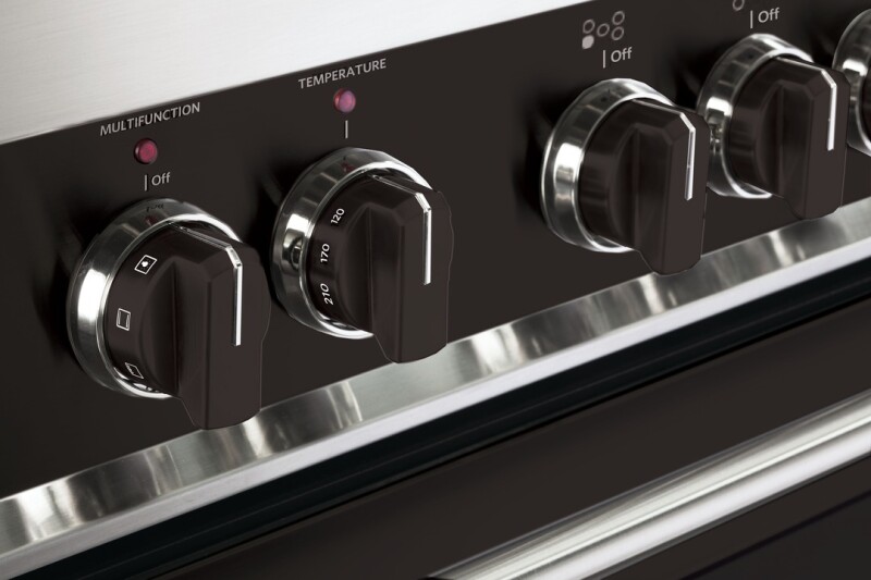 Color Knob Set for Designer Single Oven Electric Range VEKNDEESBLK