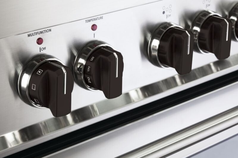 Color Knob Set for Designer Single Oven Dual Fuel Range VEKNDGESBLK