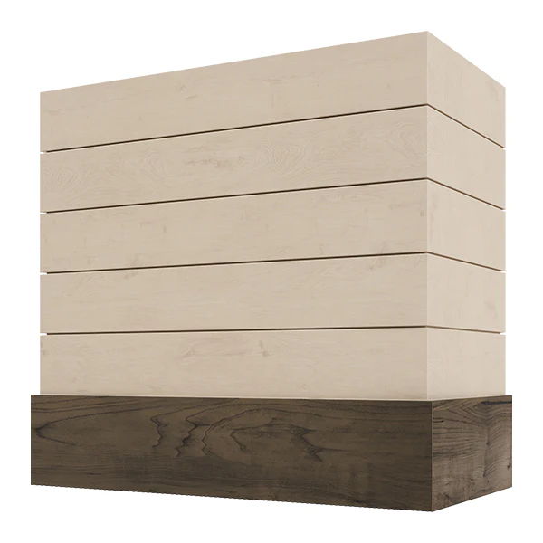 Box With Shiplap & Walnut Band VENBWS
