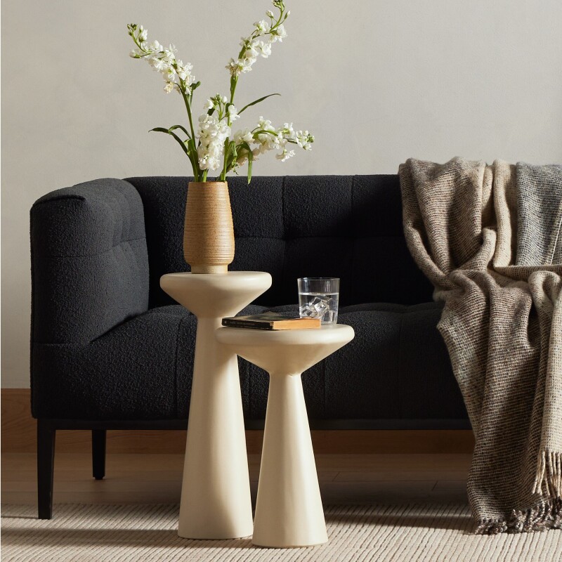 Ravine Concrete Accent Tables, Set Of 2 - VEVR-033A VEVR033A