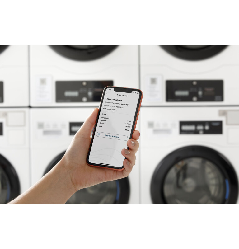 Commercial 7.7 cu. ft. Capacity Gas Dryer with Built-In App-Based Payment System SITE WIFI REQUIRED, Standalone Unit VFD31GSSRWW