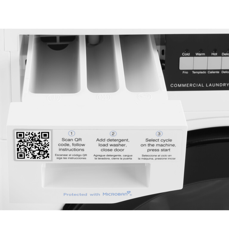 Commercial 22lb. Capacity Washer with Built-In App-Based Payment System SITE WIFI REQUIRED, Standalone Unit VFW310SSRWW, product image 13 of 14