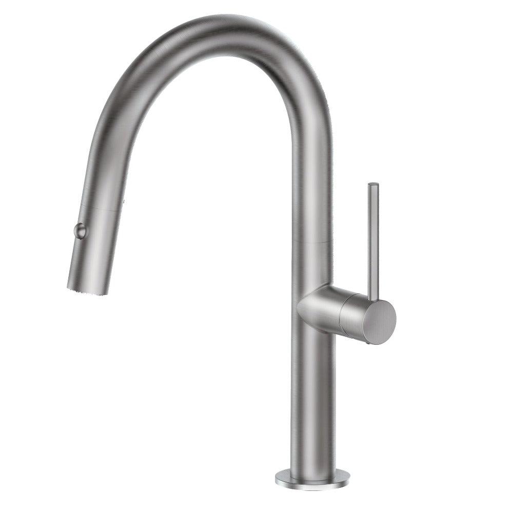 Voltaire Pull Down Single Handle Kitchen Faucet In Brushed Nickel VLTKFBN