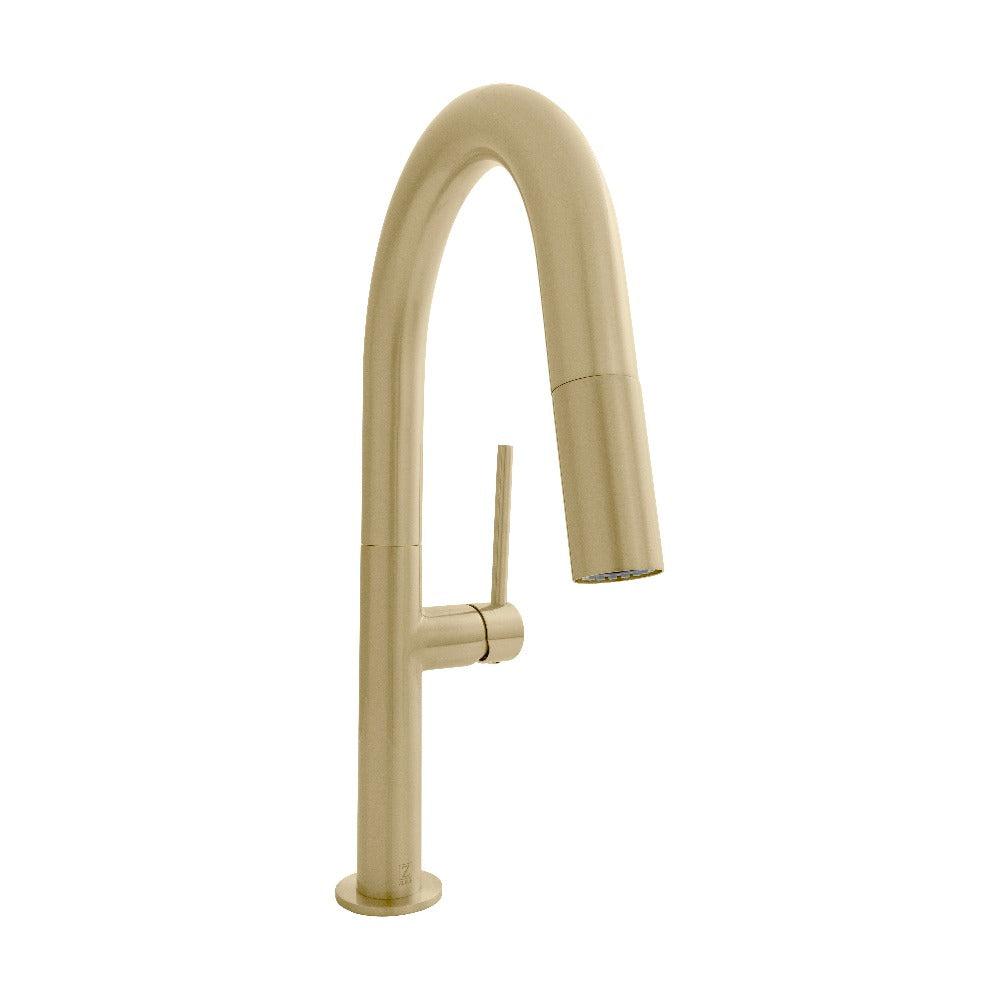 Autograph Edition Voltaire Pull Down Single Handle Kitchen Faucet In Champagne Bronze VLTKFCB