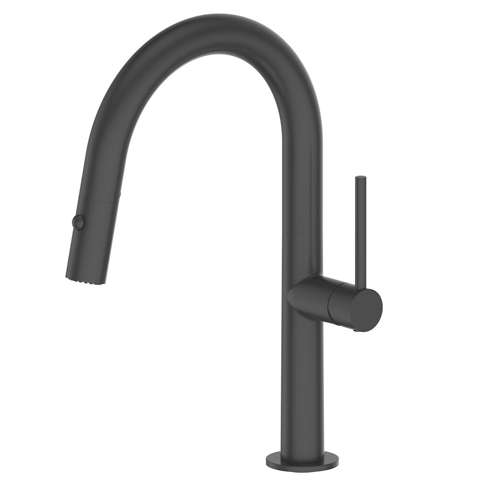 Autograph Edition Voltaire Pull Down Single Handle Kitchen Faucet In Matte Black VLTKFMB