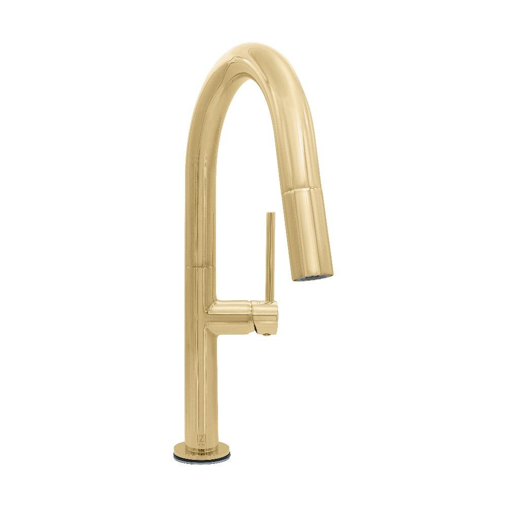 Autograph Edition Voltaire Pull Down Single Handle Kitchen Faucet In Polished Gold VLTKFPG