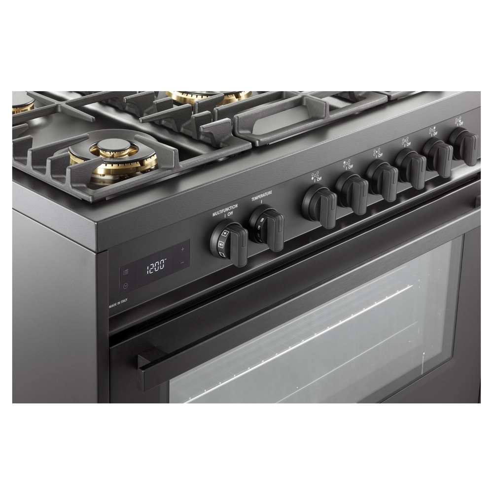 36 inch Ultima Midnight Collection Freestanding Dual Fuel Range with 5 Sealed SABAF Brass Burners, 5 cu. ft. Oven Capacity VMFSGE365EE