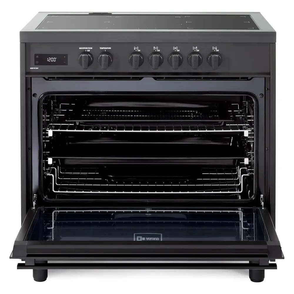 36 inch Ultima Midnight Collection Freestanding Induction Range with 5 Elements, 5 cu. ft. Oven Capacity, Touch Control Clock VMFSIE365EE