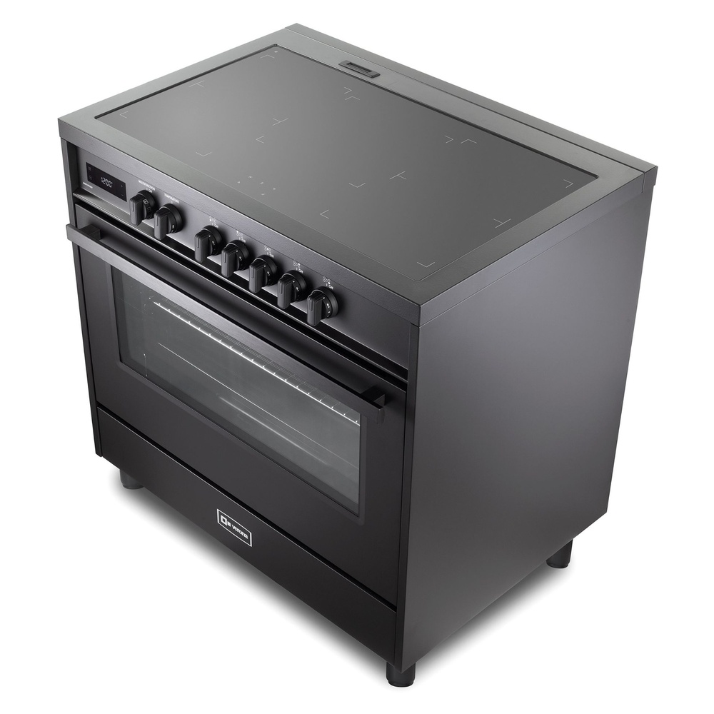 36 inch Ultima Midnight Collection Freestanding Induction Range with 5 Elements, 5 cu. ft. Oven Capacity, Touch Control Clock VMFSIE365EE