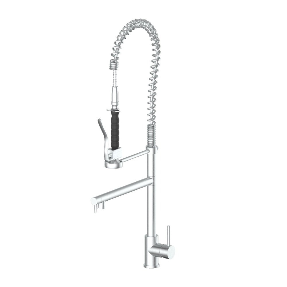 Van Gogh Pull Down Spring Kitchen Faucet With Pot Filler In Brushed Nickel VNGKFBN