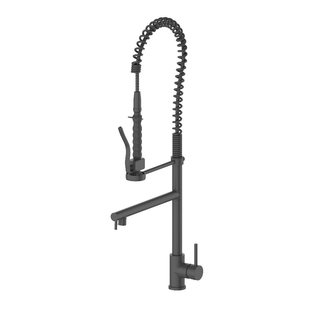 Autograph Edition Van Gogh Pull Down Spring Kitchen Faucet With Pot Filler In Matte Black VNGKFMB