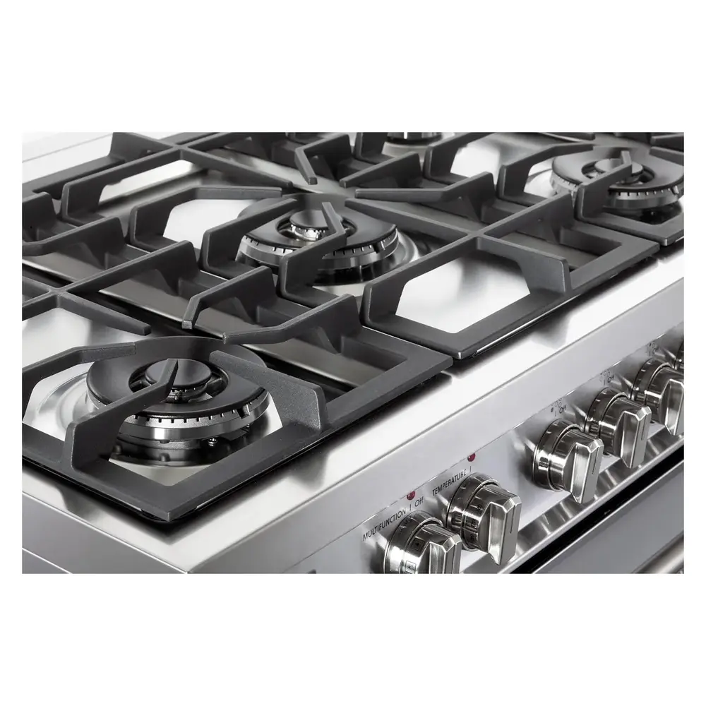 36 inch Prima Series Freestanding Dual Fuel Range with 5 Sealed SABAF Burners, 5 cu. ft. Oven Capacity, Touch Control Clock VPRFSGE365SS