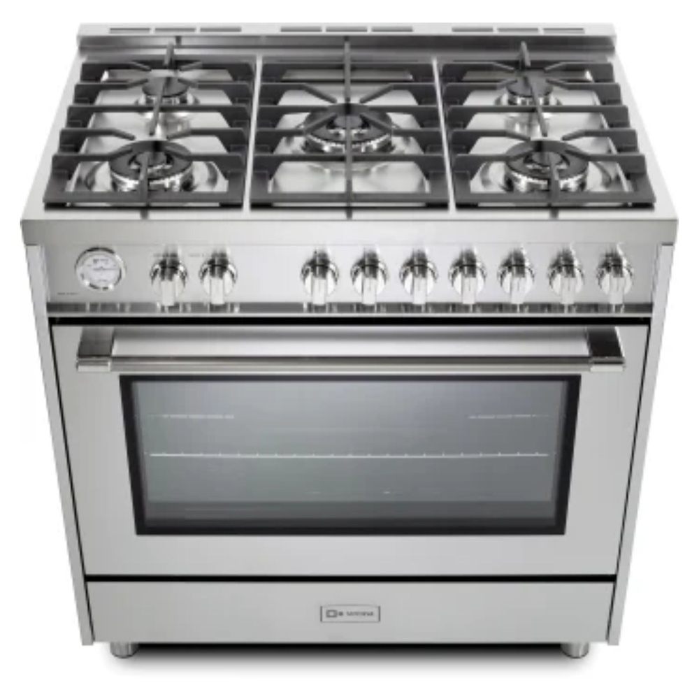 36 inch Prima Series Freestanding Gas Range with 5 Sealed Burners, 5 cu. ft. Oven Capacity, Temperature Gauge VPRFSGG365SS