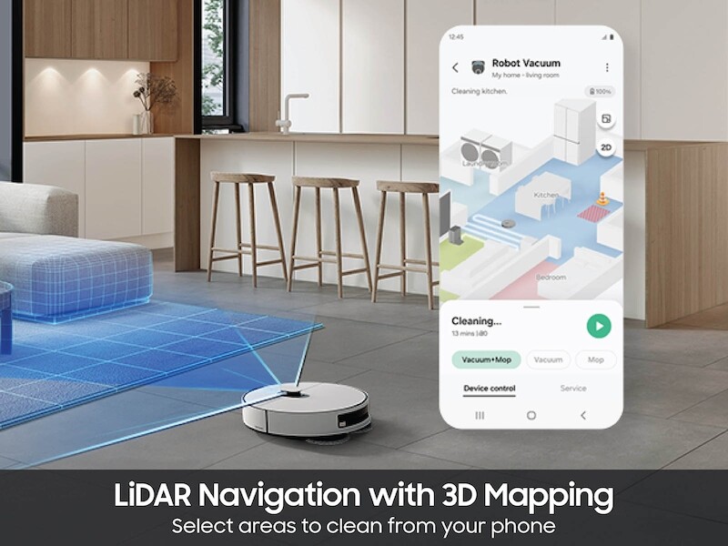Bespoke Jet Bot Combo Robot Vacuum and Mop with All-in-One Clean Station with Auto Steam VR7MD96514G