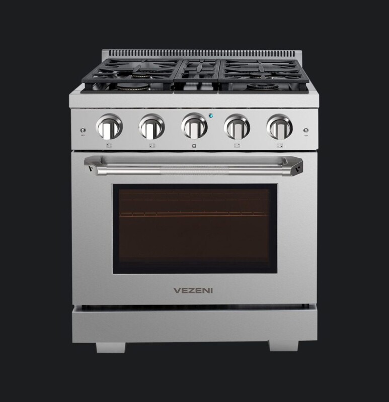 30" Vezeni Randolph Gas Range (Blue Knobs) VRN3005BL