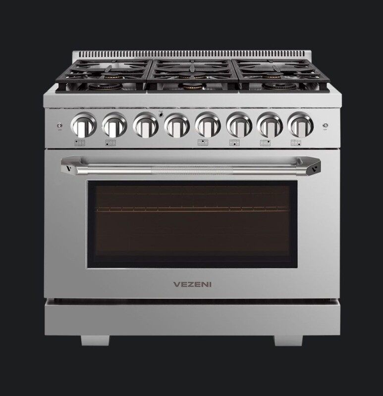 36" Vezeni Randolph Gas Range (Blue Knobs) VRN3601BL