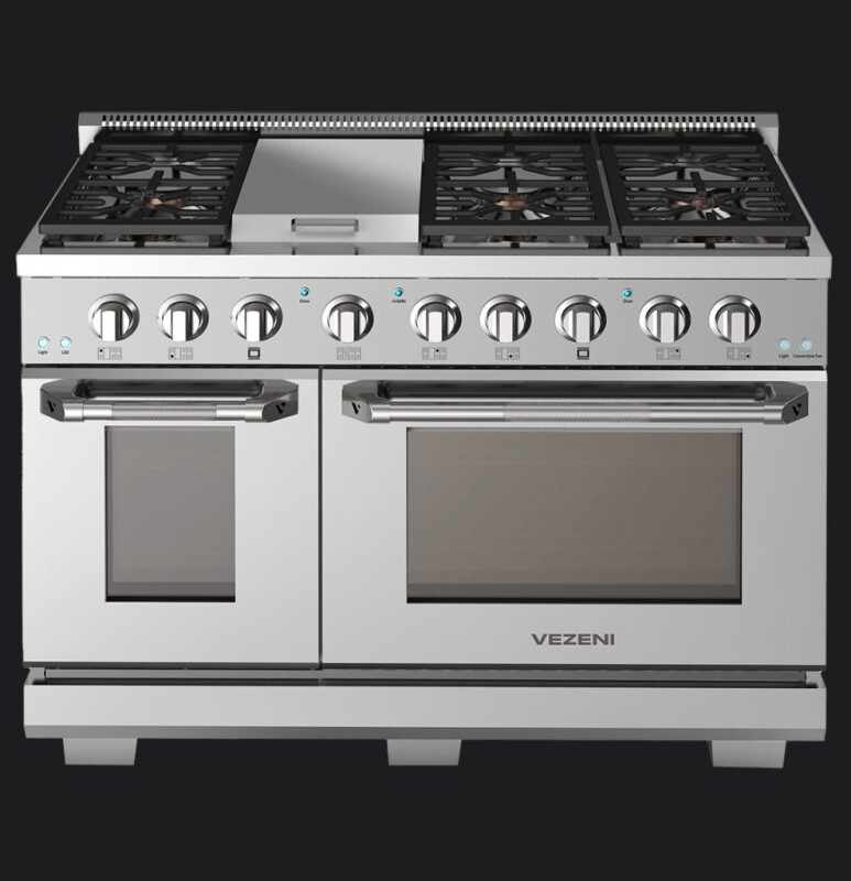 48" Vezeni Randolph Gas Range (Blue Knobs) VRN4802BL
