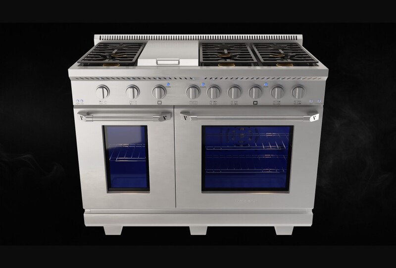 48" Vezeni Randolph Gas Range (Blue Knobs) VRN4802BL